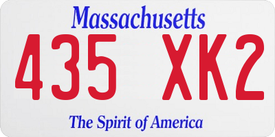 MA license plate 435XK2