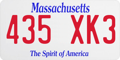 MA license plate 435XK3