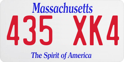 MA license plate 435XK4