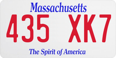 MA license plate 435XK7