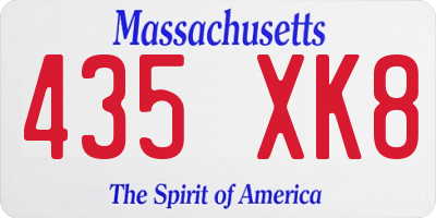 MA license plate 435XK8