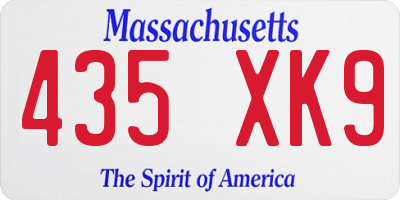 MA license plate 435XK9