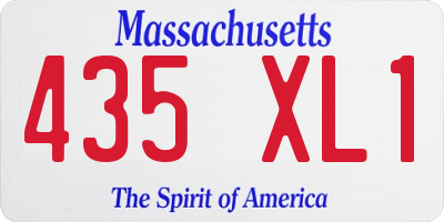 MA license plate 435XL1