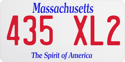 MA license plate 435XL2