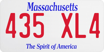 MA license plate 435XL4