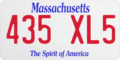 MA license plate 435XL5