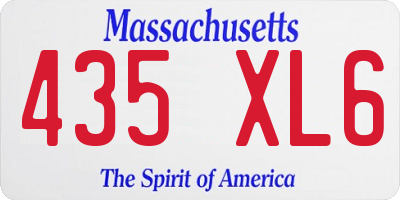 MA license plate 435XL6
