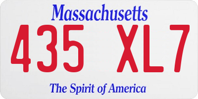 MA license plate 435XL7