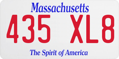 MA license plate 435XL8