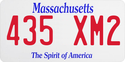 MA license plate 435XM2