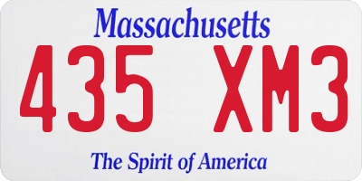 MA license plate 435XM3