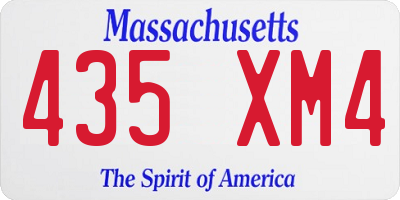 MA license plate 435XM4