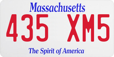 MA license plate 435XM5