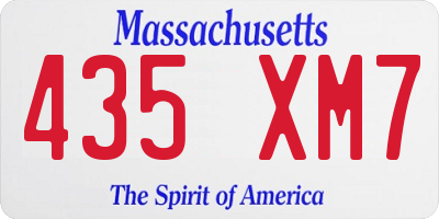 MA license plate 435XM7