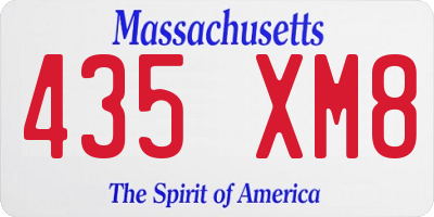 MA license plate 435XM8