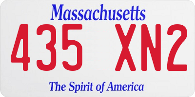 MA license plate 435XN2