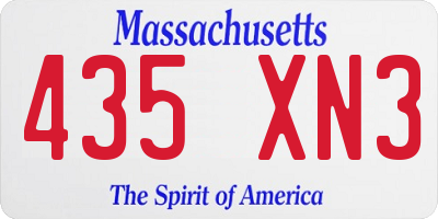 MA license plate 435XN3