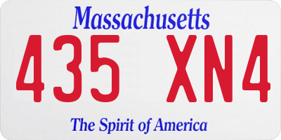 MA license plate 435XN4