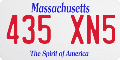 MA license plate 435XN5