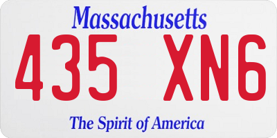 MA license plate 435XN6