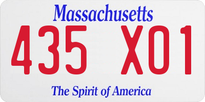 MA license plate 435XO1