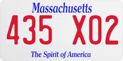 MA license plate 435XO2