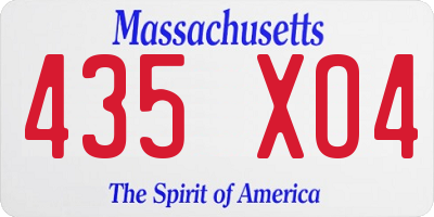 MA license plate 435XO4
