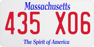MA license plate 435XO6
