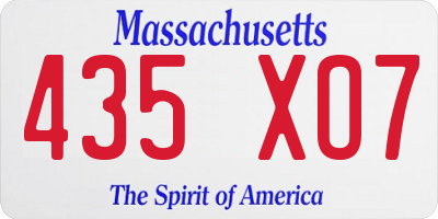 MA license plate 435XO7