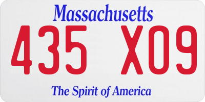 MA license plate 435XO9