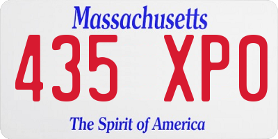 MA license plate 435XP0