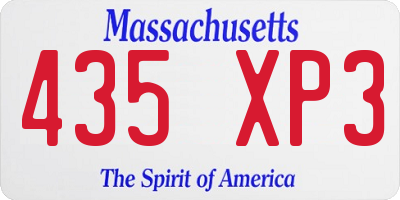 MA license plate 435XP3