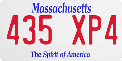 MA license plate 435XP4