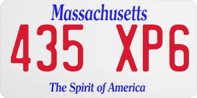 MA license plate 435XP6