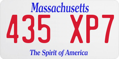 MA license plate 435XP7