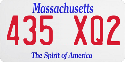MA license plate 435XQ2