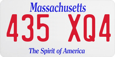 MA license plate 435XQ4