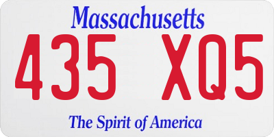 MA license plate 435XQ5