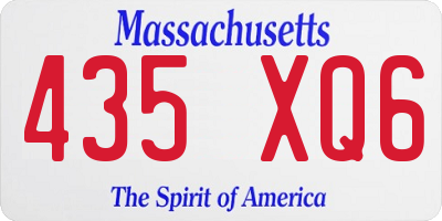 MA license plate 435XQ6