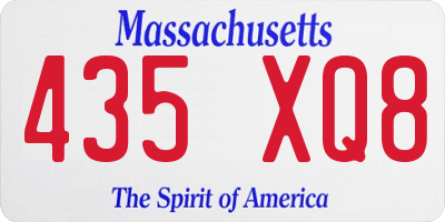 MA license plate 435XQ8