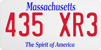 MA license plate 435XR3