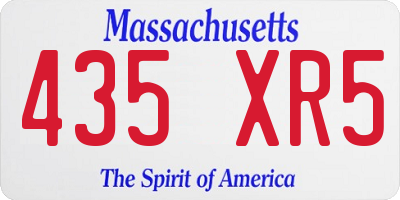 MA license plate 435XR5