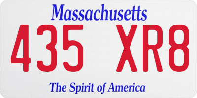 MA license plate 435XR8