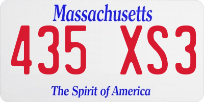MA license plate 435XS3