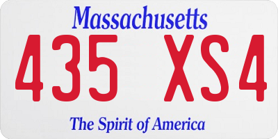 MA license plate 435XS4
