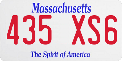 MA license plate 435XS6
