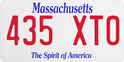 MA license plate 435XT0