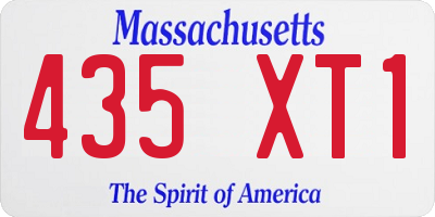 MA license plate 435XT1