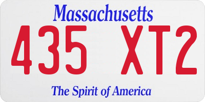 MA license plate 435XT2