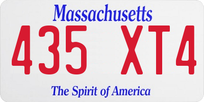 MA license plate 435XT4